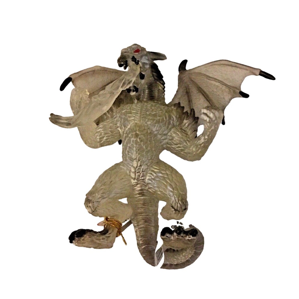 Papo Dragon of Brightness Toy Figure Silver Tone NWT